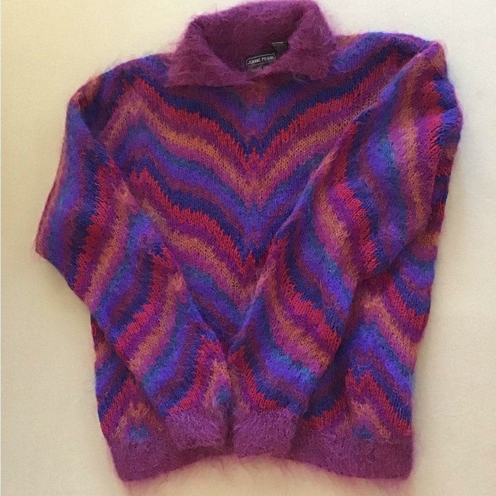 Vintage Jeanne Pierre Pullover Multicolor Design Sweater Size S Hand Knit - Picture 4 of 9
